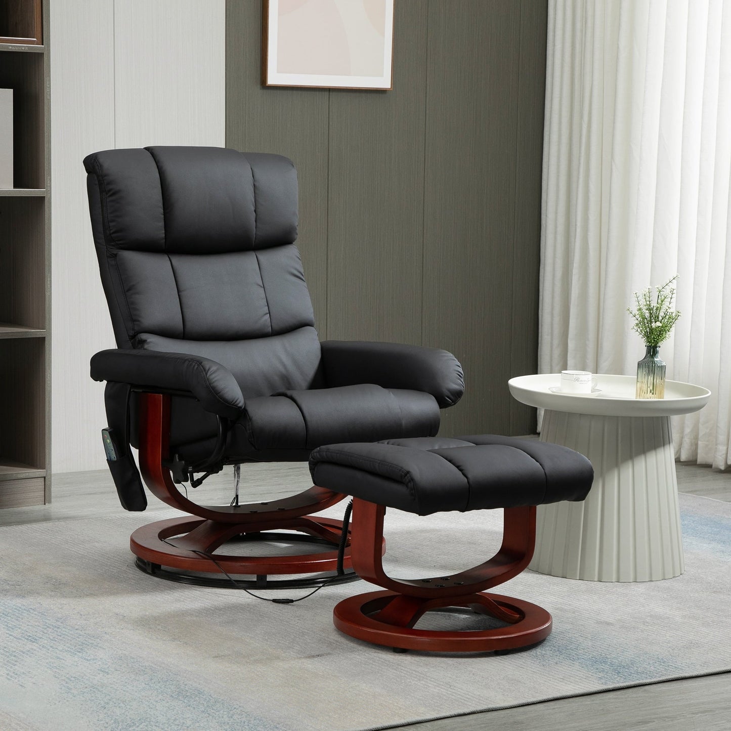 Fauteuil inclinable électrique en similicuir avec repose-pieds HOMCOM