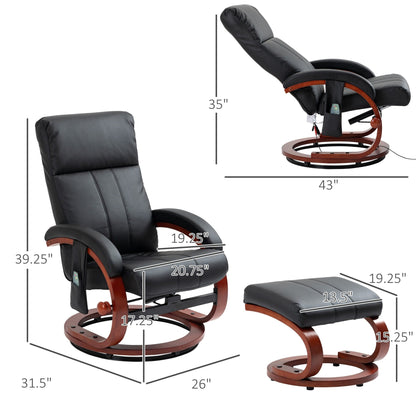 Fauteuil inclinable électrique en similicuir avec repose-pieds HOMCOM