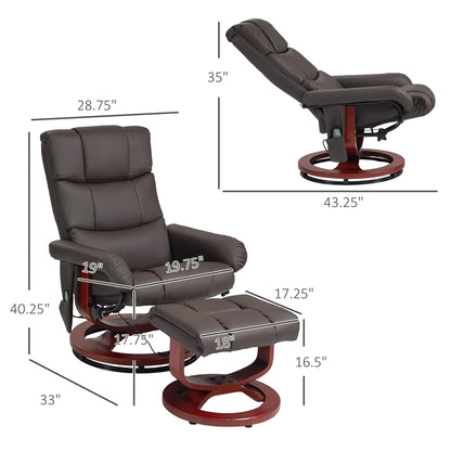 Fauteuil inclinable électrique en similicuir avec repose-pieds HOMCOM