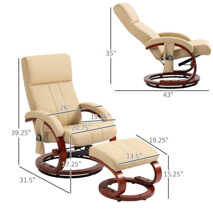 Fauteuil inclinable électrique en similicuir avec repose-pieds HOMCOM