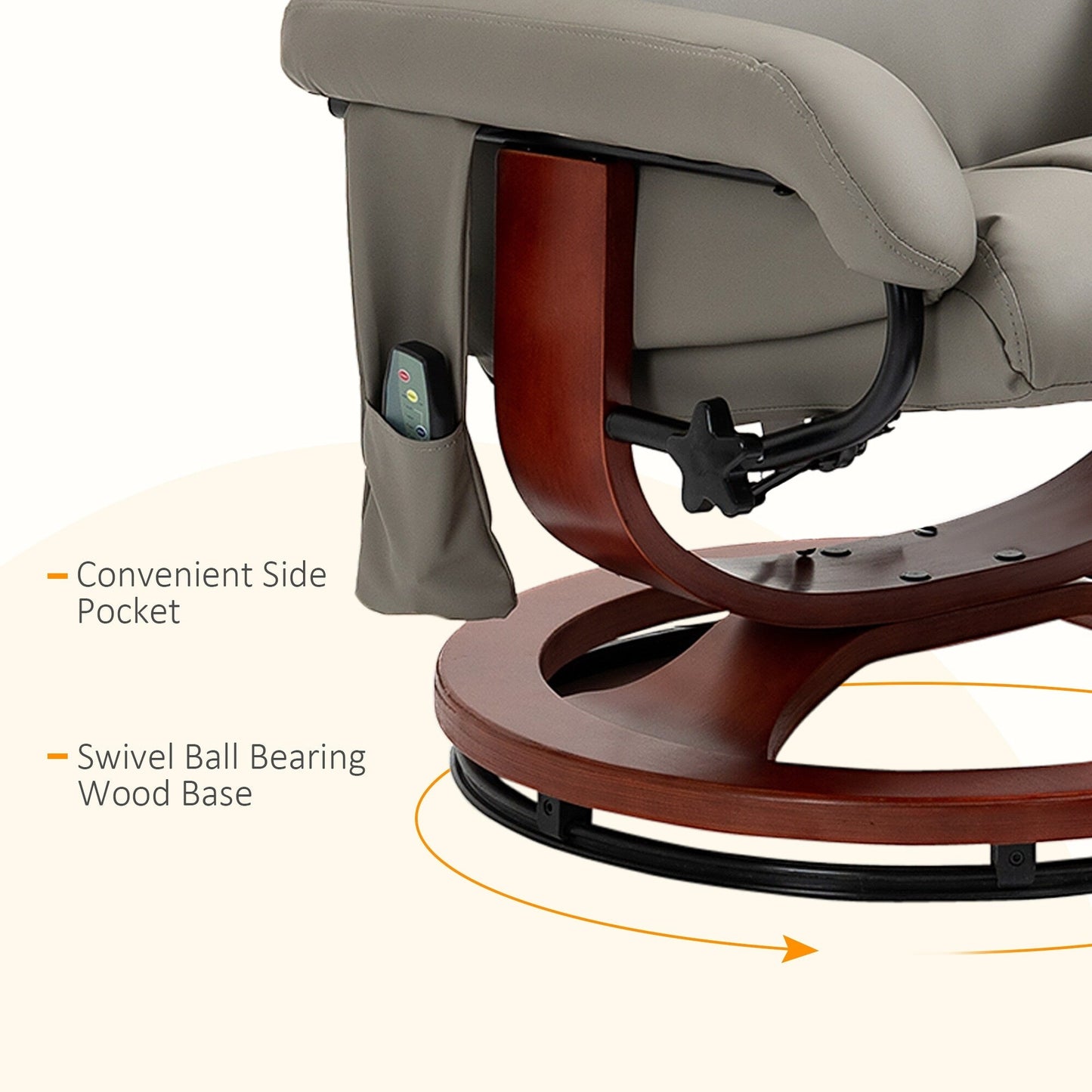 Fauteuil inclinable électrique en similicuir avec repose-pieds HOMCOM