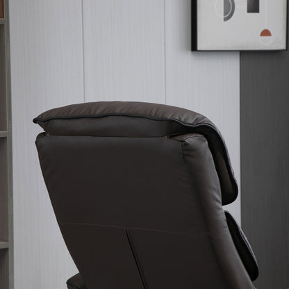 Fauteuil inclinable HOMCOM avec repose-pieds, pivotant en similicuir, dossier haut, repose-pieds, dossier réglable à 135°