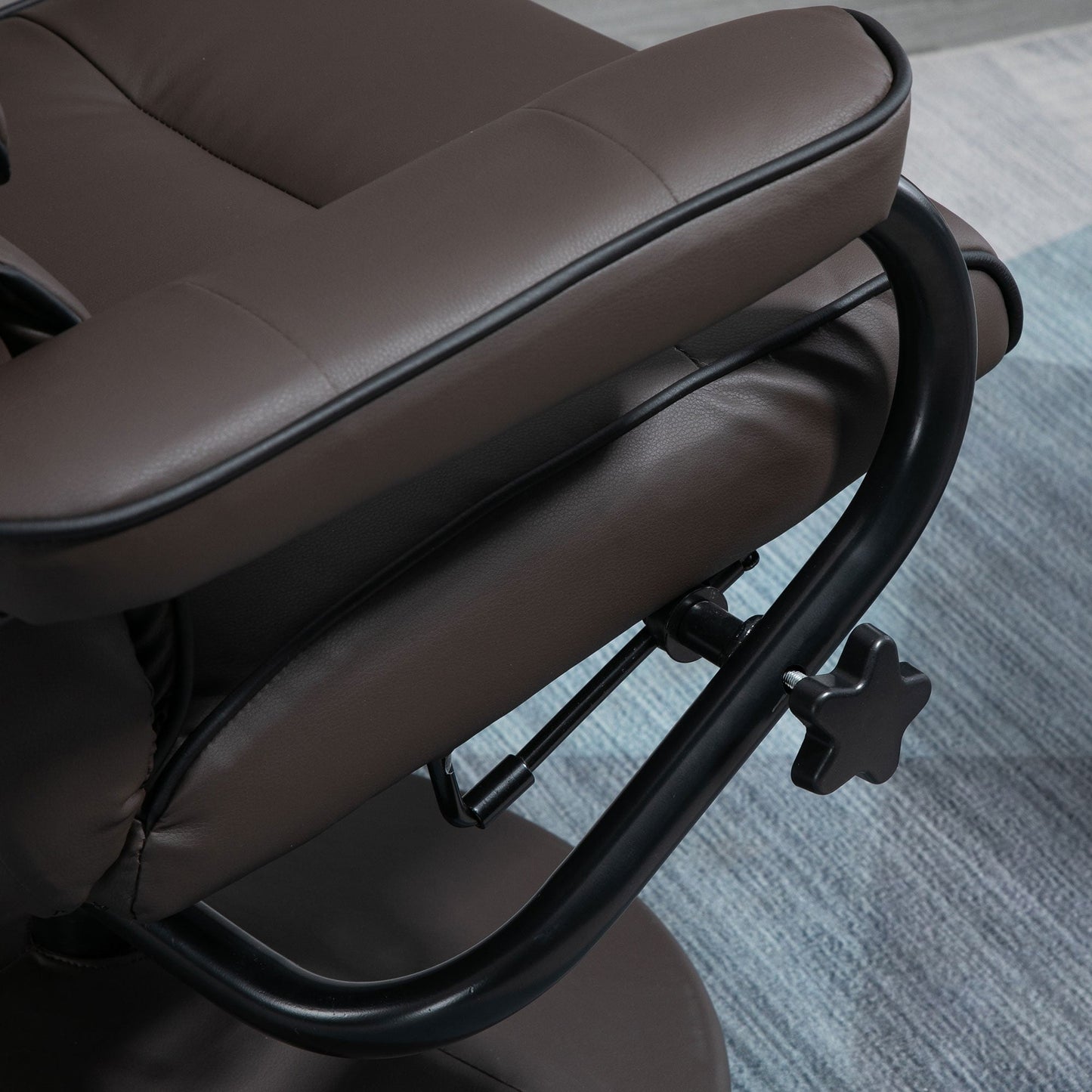 Fauteuil inclinable HOMCOM avec repose-pieds, pivotant en similicuir, dossier haut, repose-pieds, dossier réglable à 135°