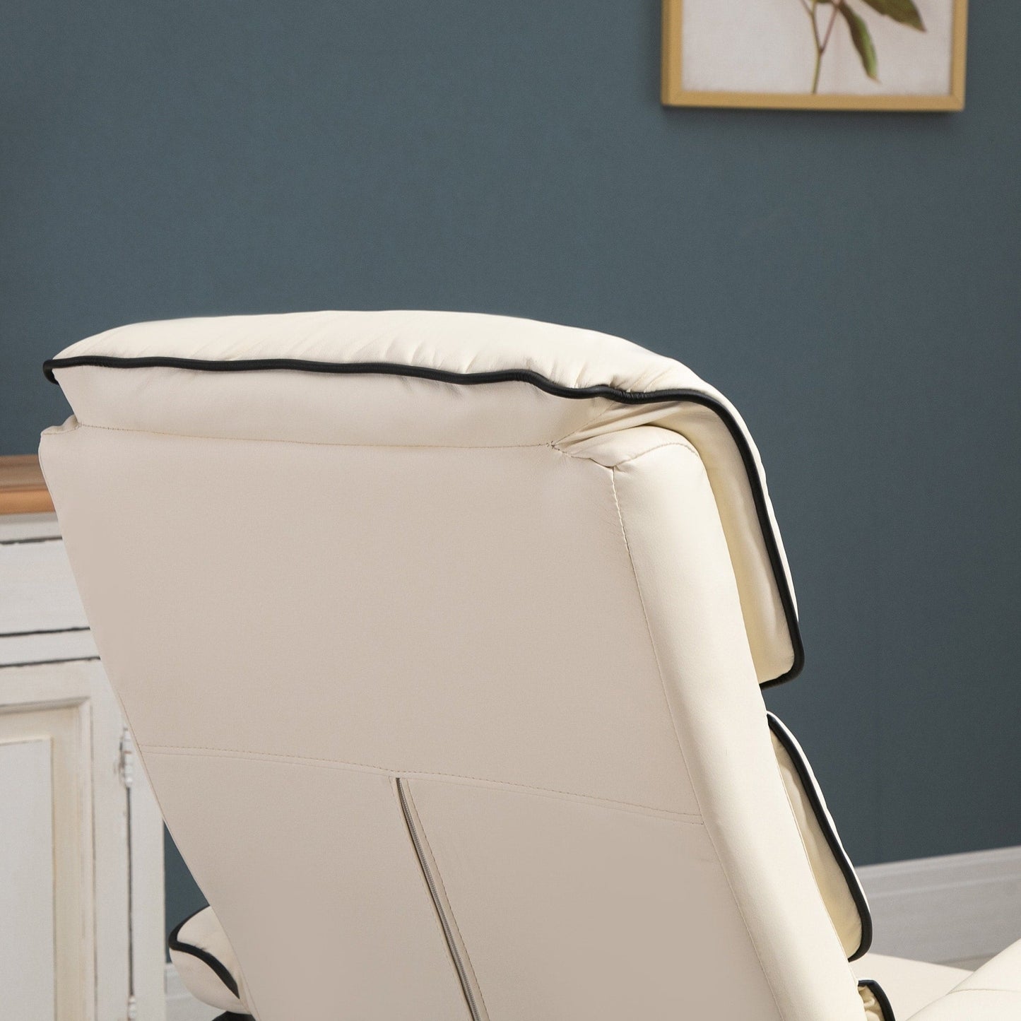 Fauteuil inclinable HOMCOM avec repose-pieds, pivotant en similicuir, dossier haut, repose-pieds, dossier réglable à 135°