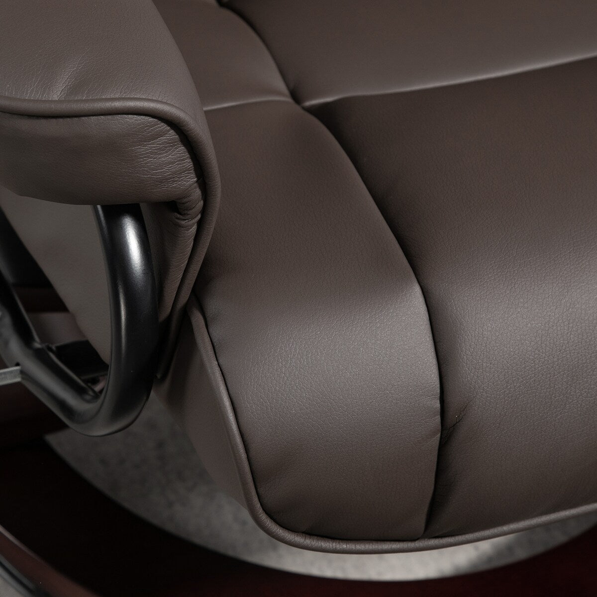 Fauteuil inclinable pivotant et ottoman HOMCOM, fauteuil inclinable en similicuir avec dossier haut