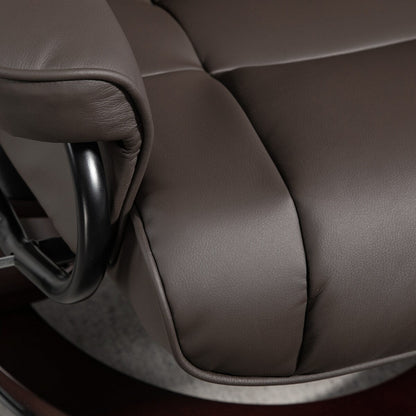 Fauteuil inclinable pivotant et ottoman HOMCOM, fauteuil inclinable en similicuir avec dossier haut