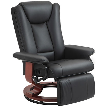 Fauteuil inclinable pivotant HOMCOM, fauteuil inclinable en cuir synthétique pour salon, canapé inclinable moderne avec repose-pieds