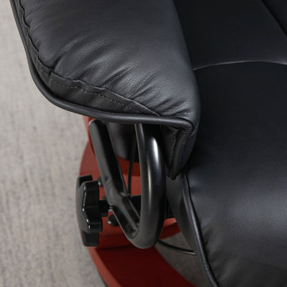 Fauteuil inclinable pivotant HOMCOM, fauteuil inclinable en cuir synthétique pour salon, canapé inclinable moderne avec repose-pieds