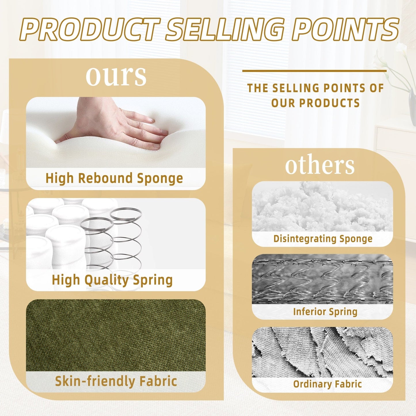 HOMEFUN Canapé-lit convertible pliable en mousse à mémoire de forme avec coussins et revêtement en chenille pour le salon