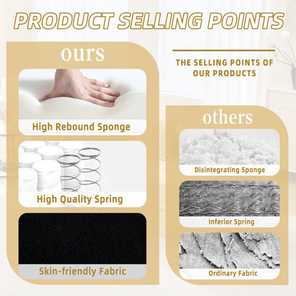 HOMEFUN Canapé-lit convertible pliable en mousse à mémoire de forme avec coussins et revêtement en chenille pour le salon