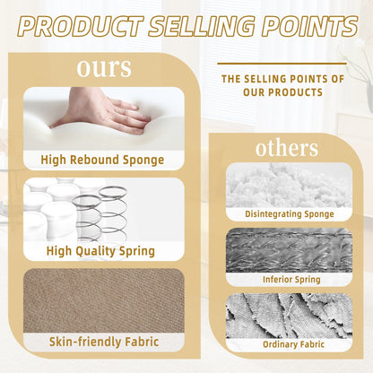 HOMEFUN Canapé-lit convertible pliable en mousse à mémoire de forme avec coussins et revêtement en chenille pour le salon