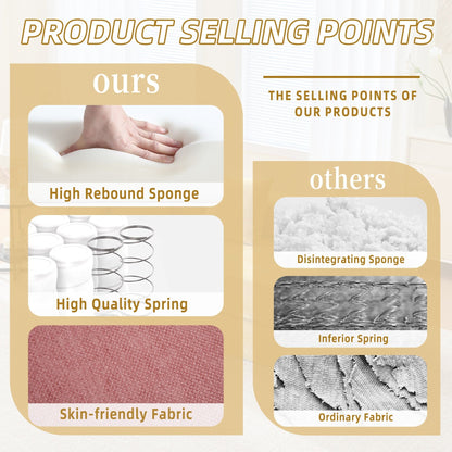 HOMEFUN Canapé-lit convertible pliable en mousse à mémoire de forme avec coussins et revêtement en chenille pour le salon