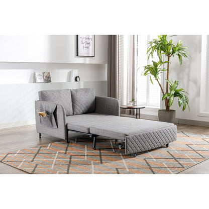 Canapé-lit convertible en lin/PU avec rangement et tête de lit HOMEFUN