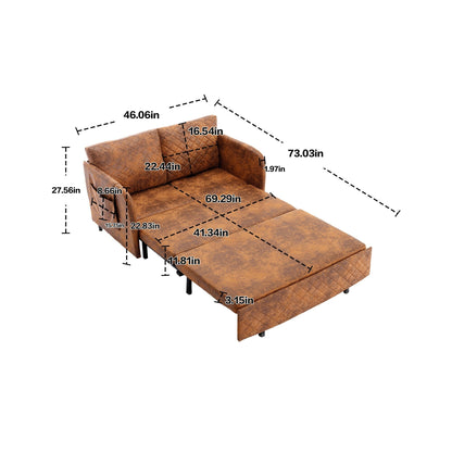 Canapé-lit convertible en lin/PU avec rangement et tête de lit HOMEFUN