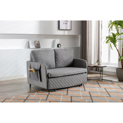 Canapé-lit convertible en lin/PU avec rangement et tête de lit HOMEFUN