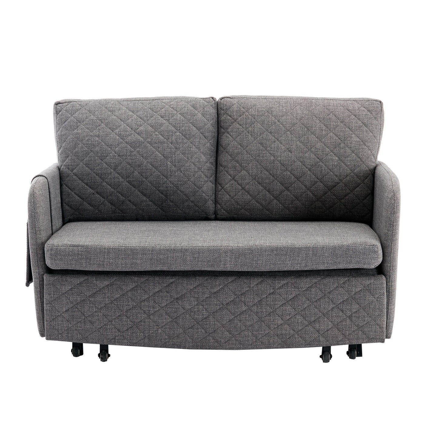 Canapé-lit convertible en lin/PU avec rangement et tête de lit HOMEFUN