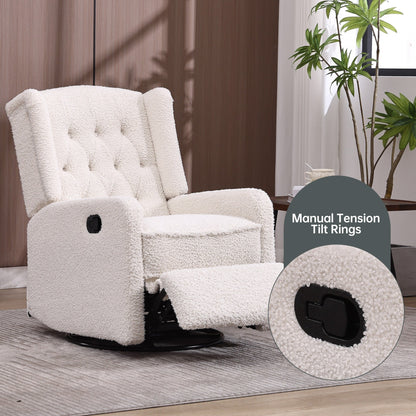 Fauteuil inclinable pivotant à 360 degrés rembourré HOMEFUN pour chambre à coucher et salon