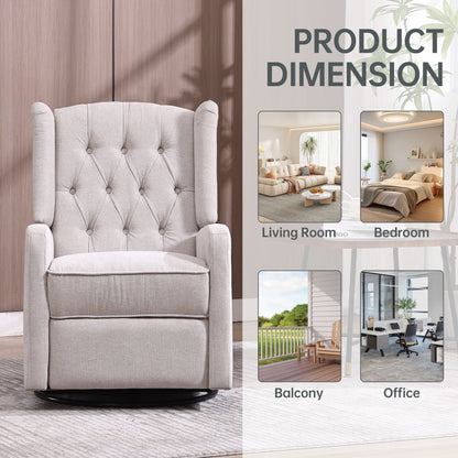 Fauteuil inclinable pivotant à 360 degrés rembourré HOMEFUN pour chambre à coucher et salon