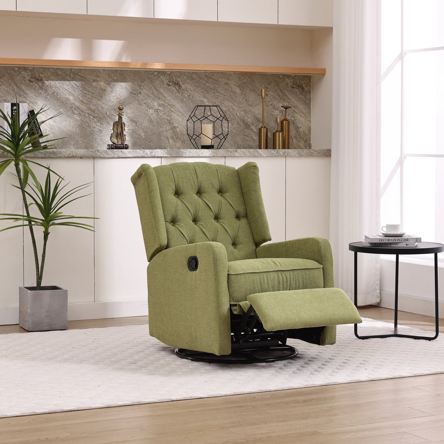 Fauteuil inclinable pivotant à 360 degrés rembourré HOMEFUN pour chambre à coucher et salon