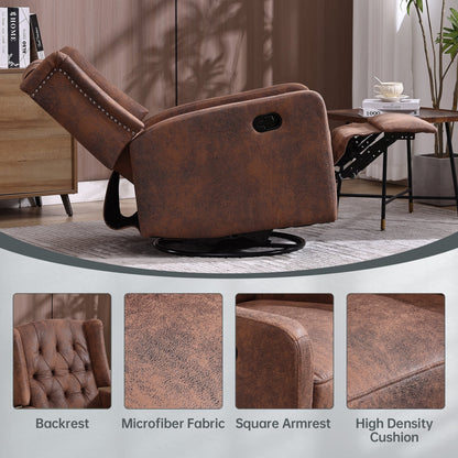 Fauteuil inclinable pivotant à 360 degrés rembourré HOMEFUN pour chambre à coucher et salon