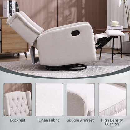 Fauteuil inclinable pivotant à 360 degrés rembourré HOMEFUN pour chambre à coucher et salon