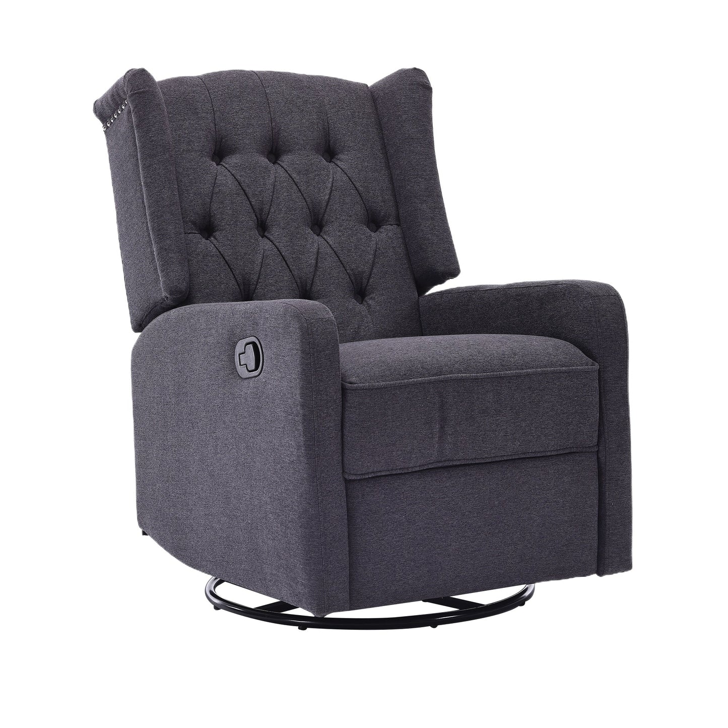 Fauteuil inclinable pivotant à 360 degrés rembourré HOMEFUN pour chambre à coucher et salon