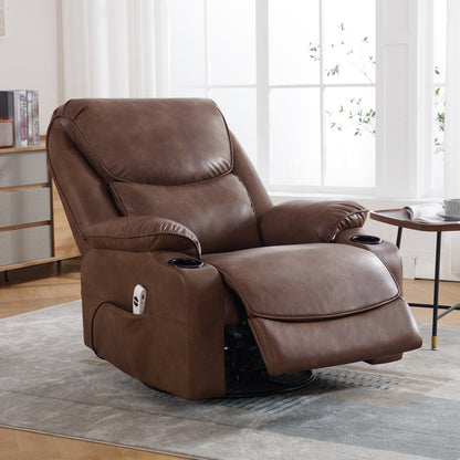 Fauteuil inclinable pivotant et électrique HOMYKA en similicuir de 87 cm de large avec port USB