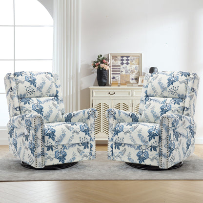 Fauteuil à bascule pivotant manuel HOMYKA Floral, lot de 2