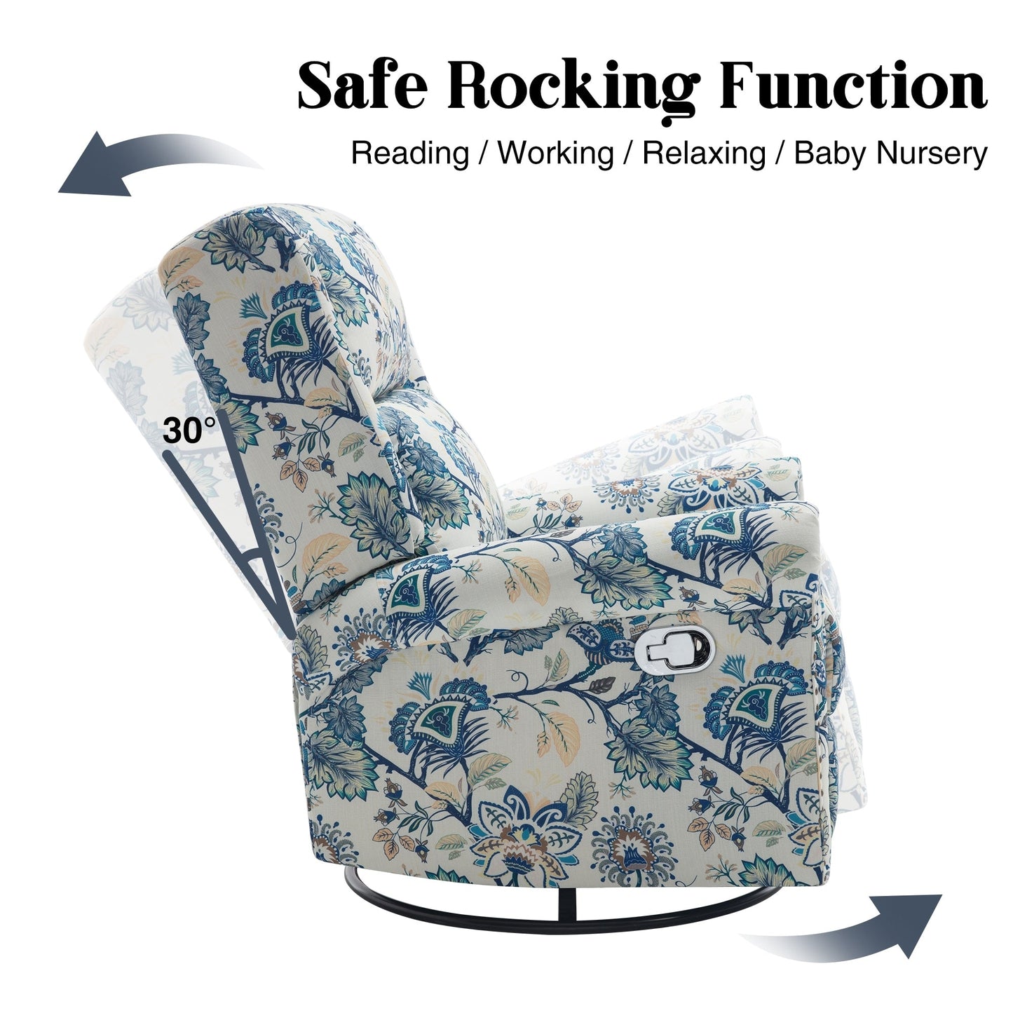 Fauteuil à bascule pivotant manuel HOMYKA Floral, lot de 2