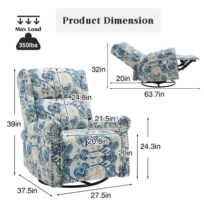 Fauteuil à bascule pivotant manuel HOMYKA Floral, lot de 2