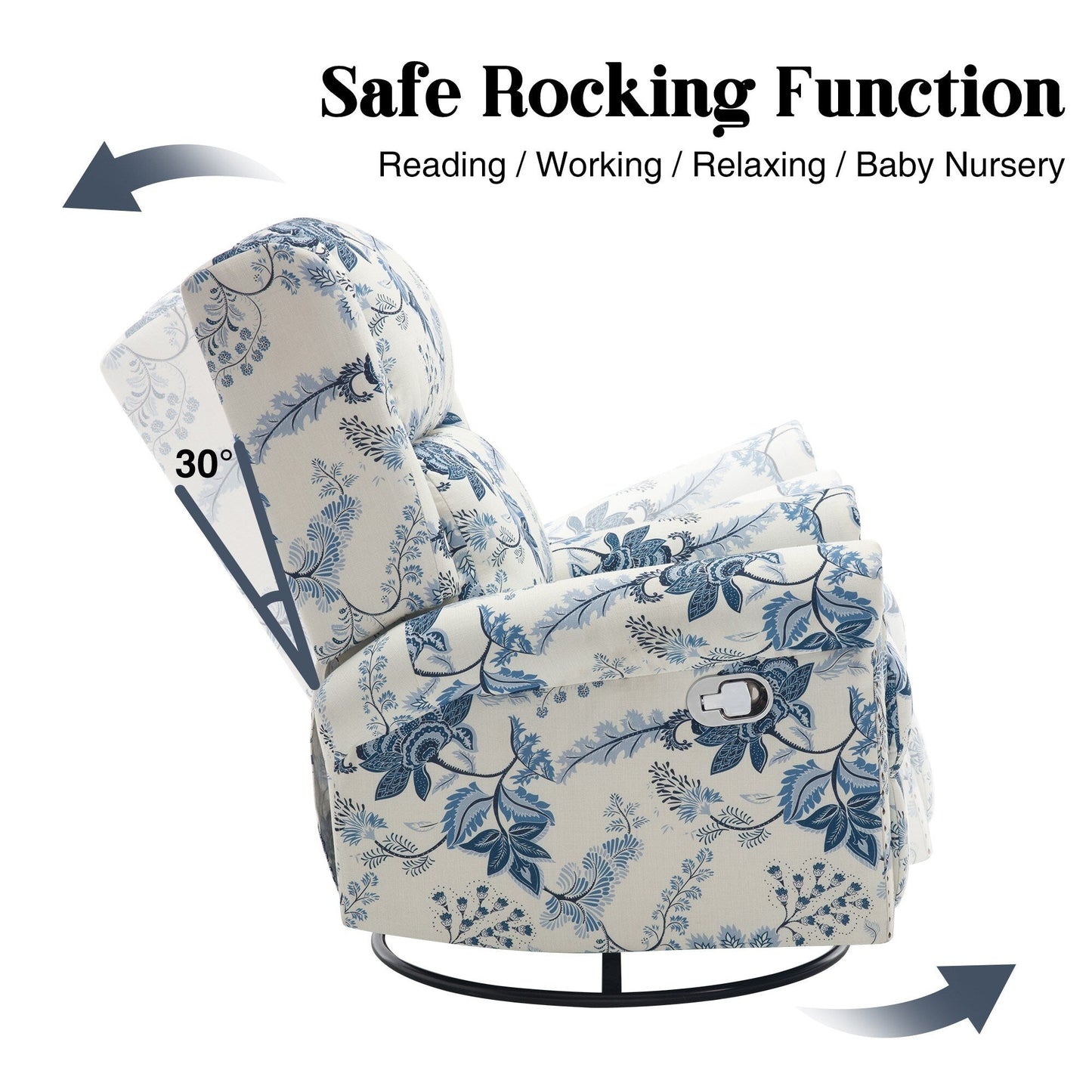 Fauteuil à bascule pivotant manuel HOMYKA Floral, lot de 2