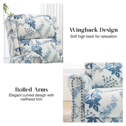 Fauteuil à bascule pivotant manuel HOMYKA Floral, lot de 2