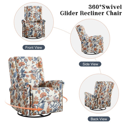 Fauteuil à bascule pivotant manuel HOMYKA Floral, lot de 2