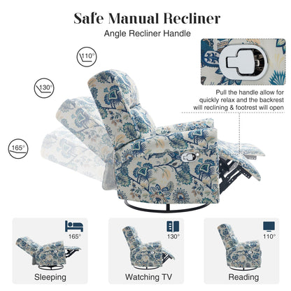 Fauteuil à bascule pivotant manuel HOMYKA Floral, lot de 2