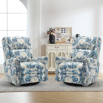 Fauteuil à bascule pivotant manuel HOMYKA Floral, lot de 2