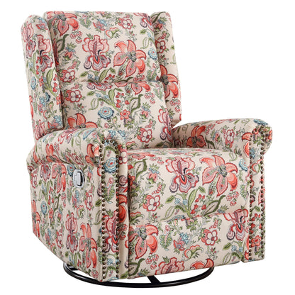 Fauteuil inclinable manuel pivotant à bascule HOMYKA Floral avec planeur rembourré