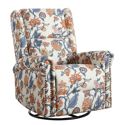 Fauteuil inclinable manuel pivotant à bascule HOMYKA Floral avec planeur rembourré