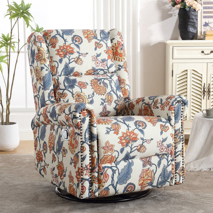 Fauteuil inclinable manuel pivotant à bascule HOMYKA Floral avec planeur rembourré