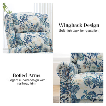 Fauteuil inclinable manuel pivotant à bascule HOMYKA Floral avec planeur rembourré