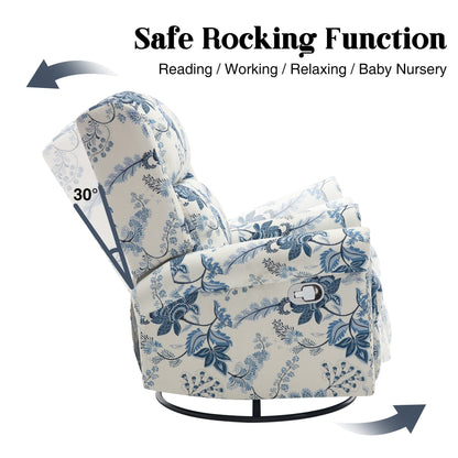 Fauteuil inclinable manuel pivotant à bascule HOMYKA Floral avec planeur rembourré