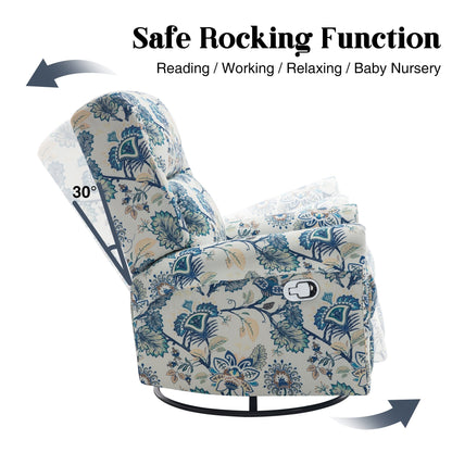 Fauteuil inclinable manuel pivotant à bascule HOMYKA Floral avec planeur rembourré