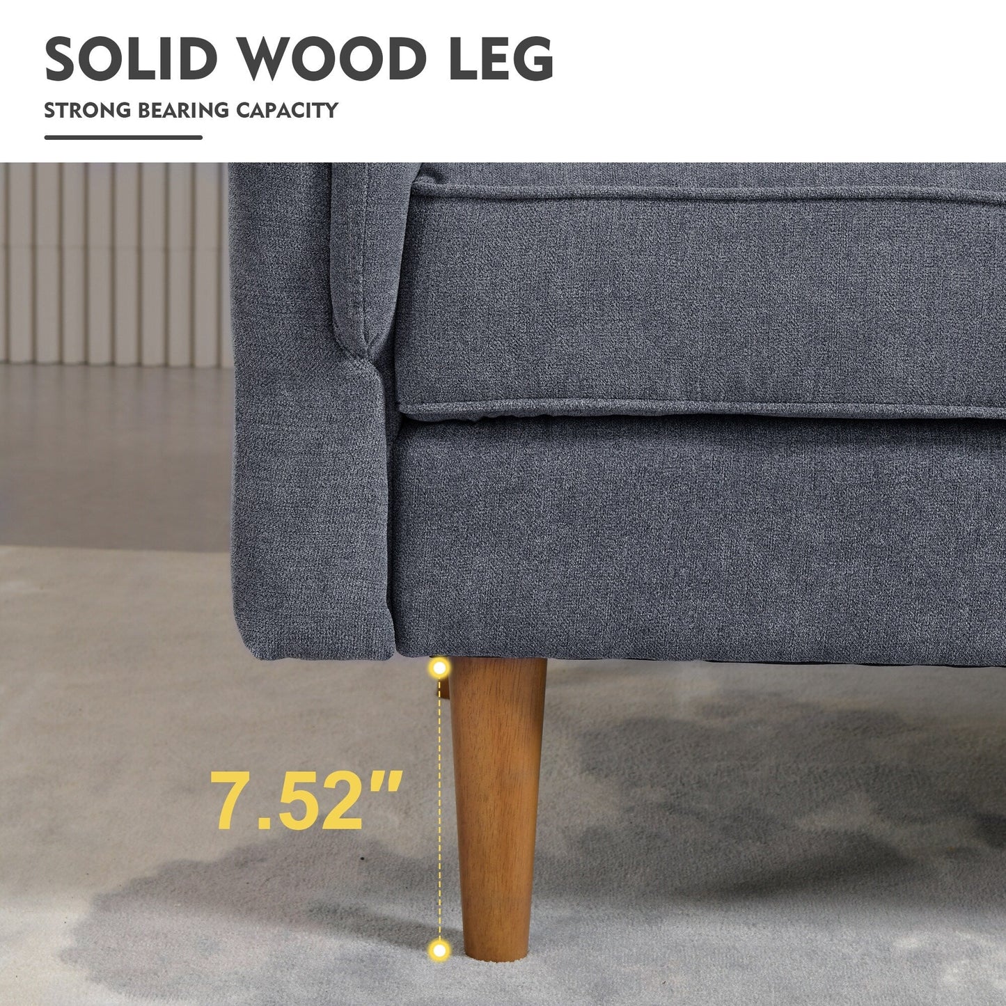 HOOOWOOO Meubles de salon 71 Canapé 3 places moderne en tissu rembourré