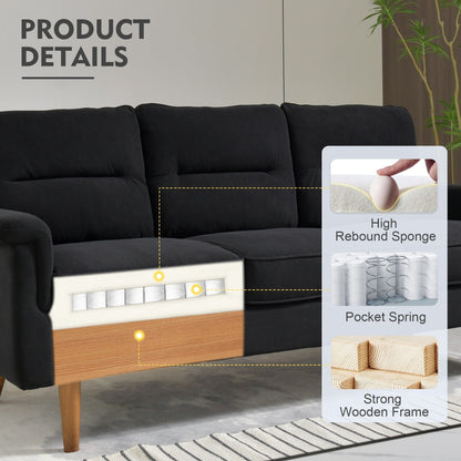 HOOOWOOO Meubles de salon 71 Canapé 3 places moderne en tissu rembourré