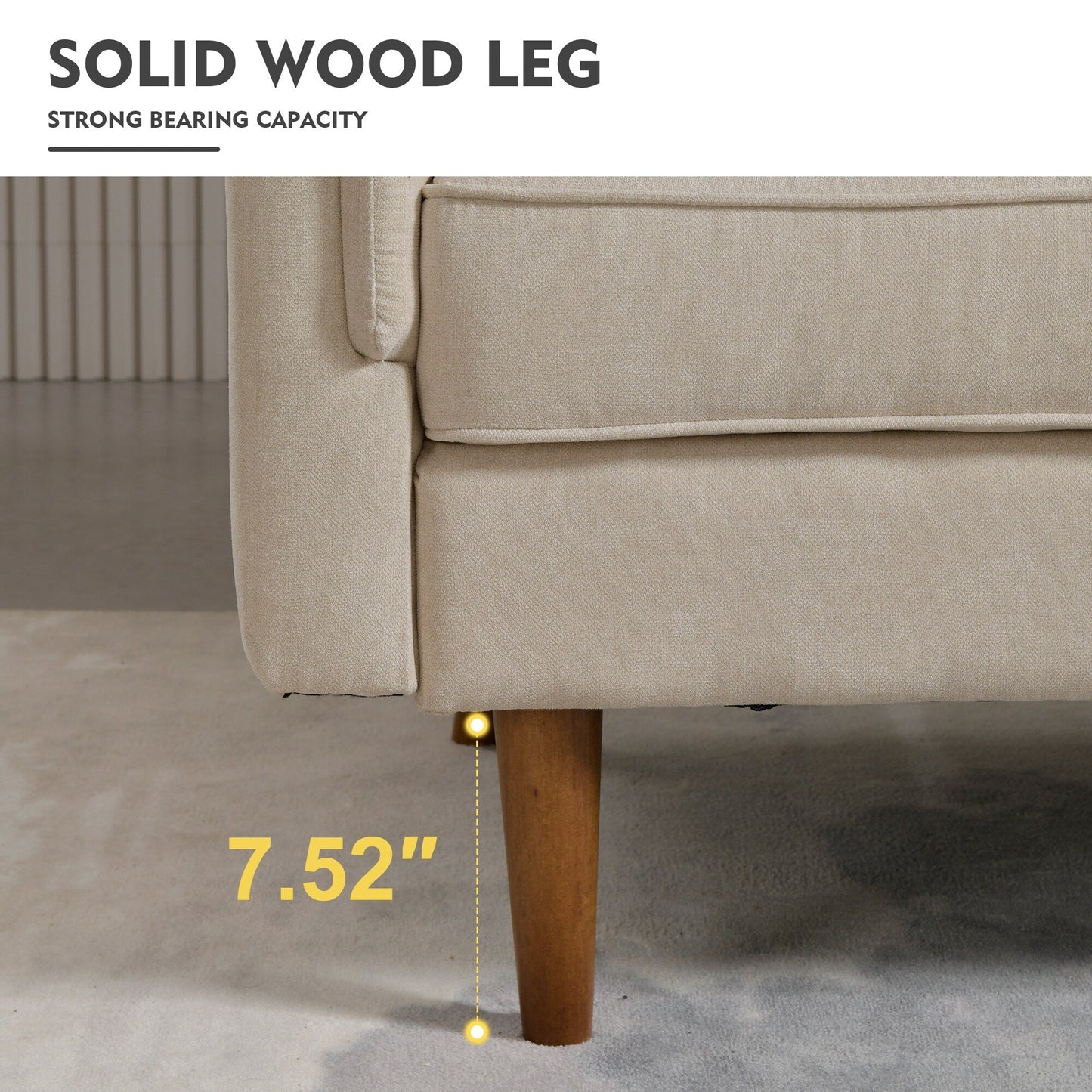 HOOOWOOO Meubles de salon 71 Canapé 3 places moderne en tissu rembourré