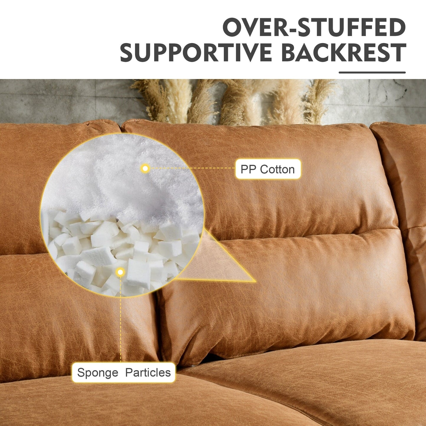 HOOOWOOO Meubles de salon 71 Canapé 3 places moderne en tissu rembourré