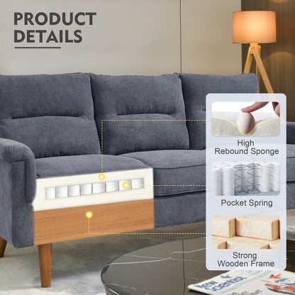 HOOOWOOO Meubles de salon 71 Canapé 3 places moderne en tissu rembourré