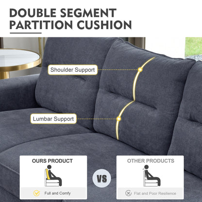 HOOOWOOO Meubles de salon 71 Canapé 3 places moderne en tissu rembourré