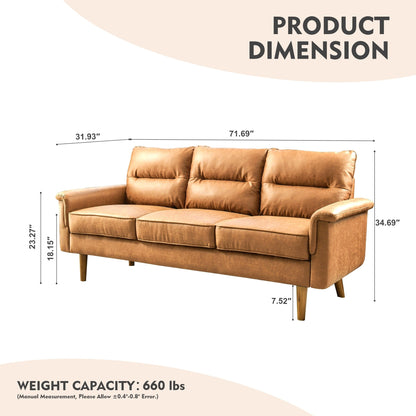 HOOOWOOO Meubles de salon 71 Canapé 3 places moderne en tissu rembourré