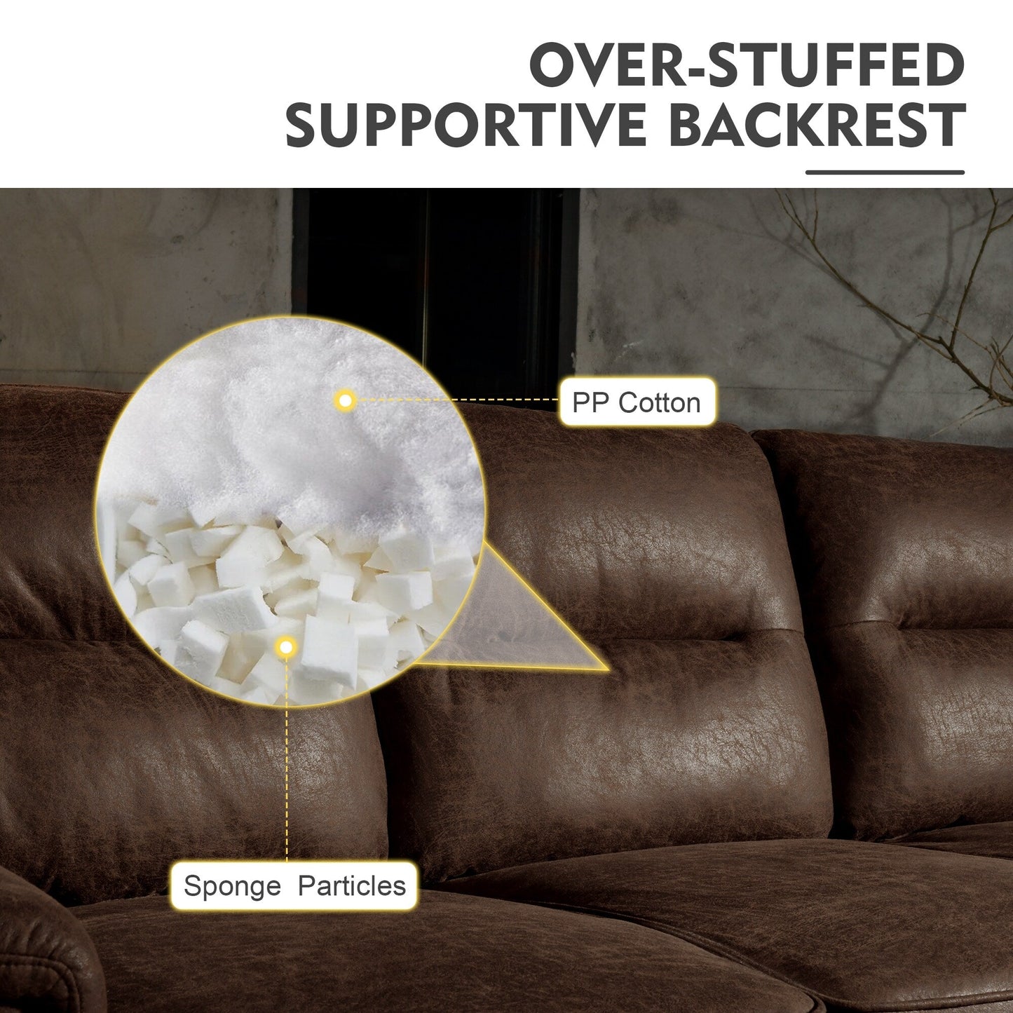 HOOOWOOO Meubles de salon 71 Canapé 3 places moderne en tissu rembourré