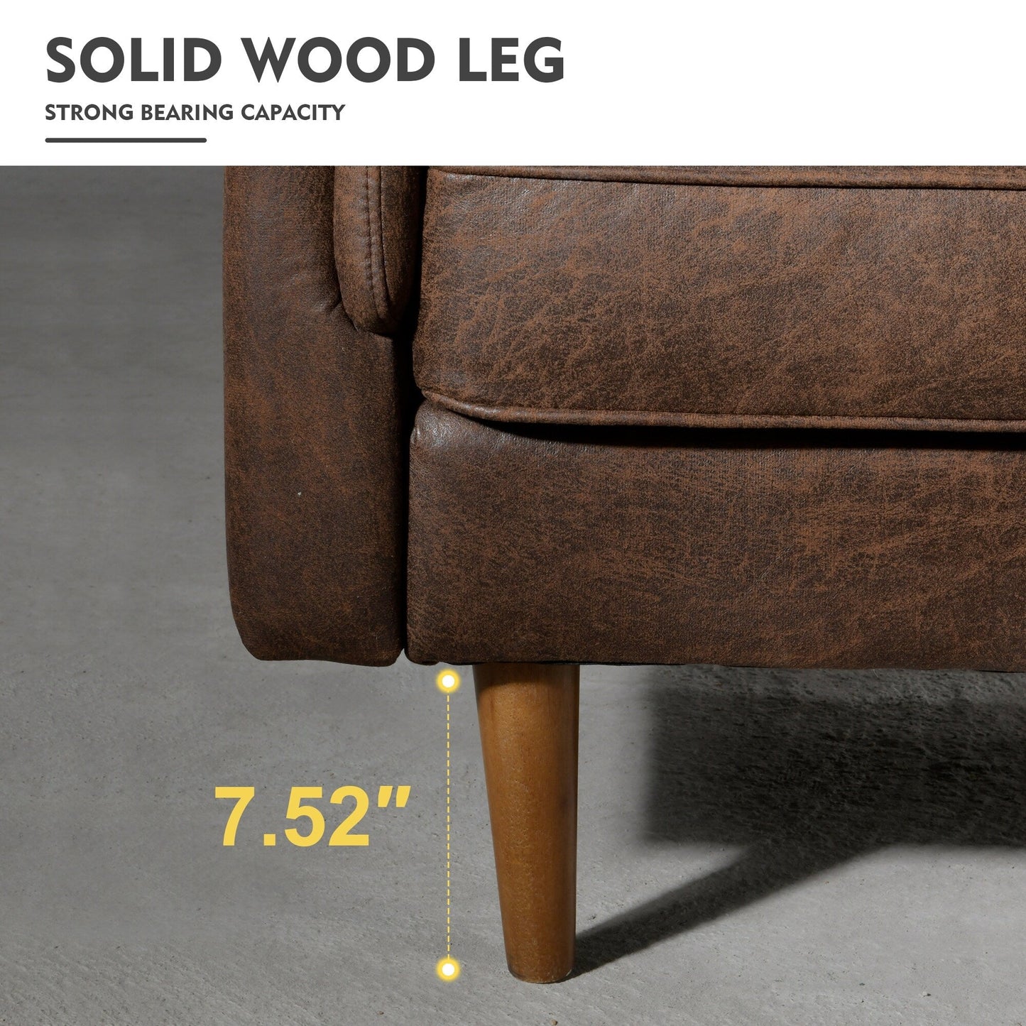 HOOOWOOO Meubles de salon 71 Canapé 3 places moderne en tissu rembourré